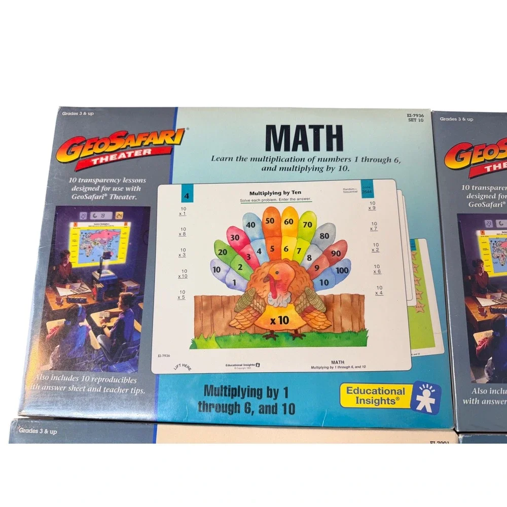 GeoSafari Theater Educational‎ Set of 4 Math Sealed Geography Lessons